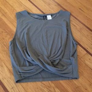 ARMY GREEN TWIST TANK TOP
